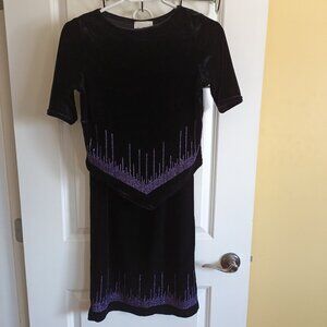Girls Jessie Matching Top and Skirt with Purple Sparkle Detail Size M